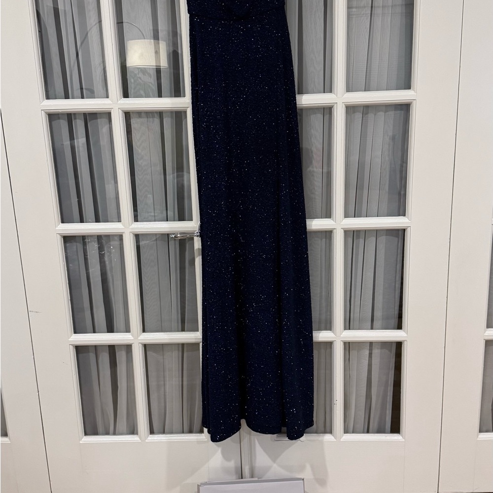 Elegant Navy Blue Sparkle Gown